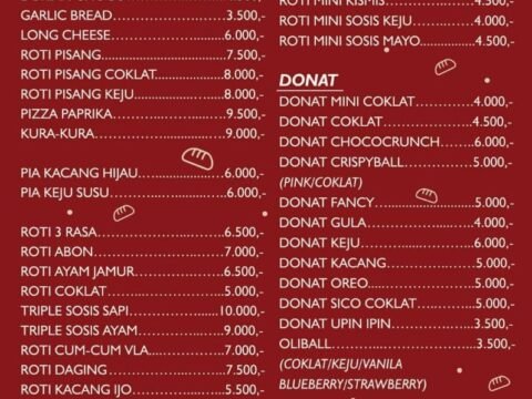 Menu di Sams Bakery Surabaya